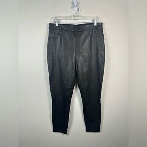 NWT SPANX Black Faux Leather Leggings Size XL